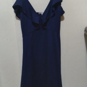 NAVY BLUE RUFFLED DRESS SPAGHETTI STRAPS CHARLOTTE RUSSE SIZE MEDIUM NEW